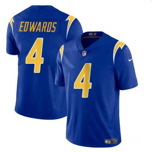 Youth Los Angeles Chargers #4 Gus Edwards Royal Vapor Untouchable Limited Stitched Jersey Dzhi->youth nfl jersey->Youth Jersey